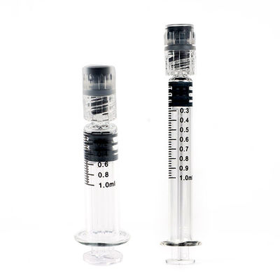 стерильное стеклянного шприца замка 1mL Luer многоразовое для масла CBD