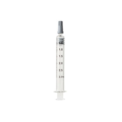 Шприц замка стекла 3ml Luer выскальзывания Luer многоразовый для чистого масла