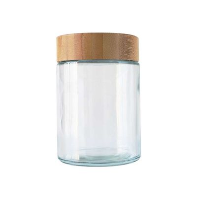 марихуана бамбукового опарника крышки 18oz стеклянного Childproof упаковывая большой опарник цветка пеньки