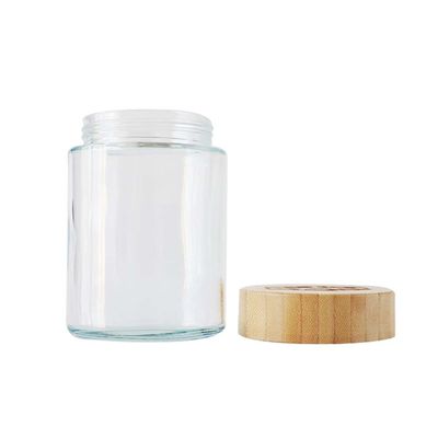 марихуана бамбукового опарника крышки 18oz стеклянного Childproof упаковывая большой опарник цветка пеньки