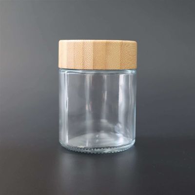 Опарник цветка конопли Childproof бамбукового опарника крышки 4oz стеклянного воздухонепроницаемый