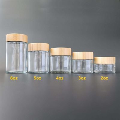 Опарник 2oz 3oz 4oz 5oz 6oz устойчивой бамбуковой крышки ребенка стеклянный для хранения конопли