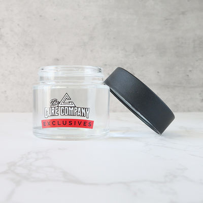 CR цветочные бутылки Jar Child Resistant Airtight Smell Proof Black Screw Cap Стеклянные банки для хранения травы