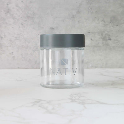 CR цветочные бутылки Jar Child Resistant Airtight Smell Proof Black Screw Cap Стеклянные банки для хранения травы