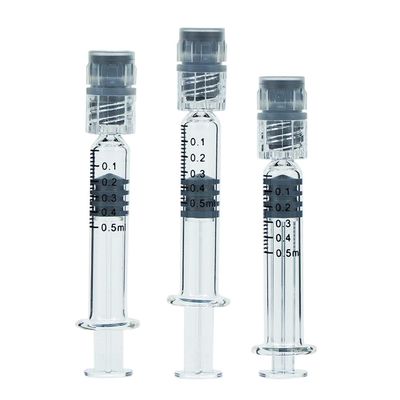 0.5ml Luer Slip Luer Lock Боросиликатные стеклянные шприцы для CBD масла