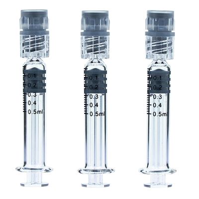 0.5ml Luer Slip Luer Lock Боросиликатные стеклянные шприцы для CBD масла