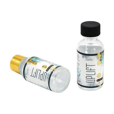 1 унция 30 мл герметичная прозрачная круглая стеклянная бутылка Бостон с черной завинчивающейся крышкой для эфирного масла, жидкого лекарства, жидкости